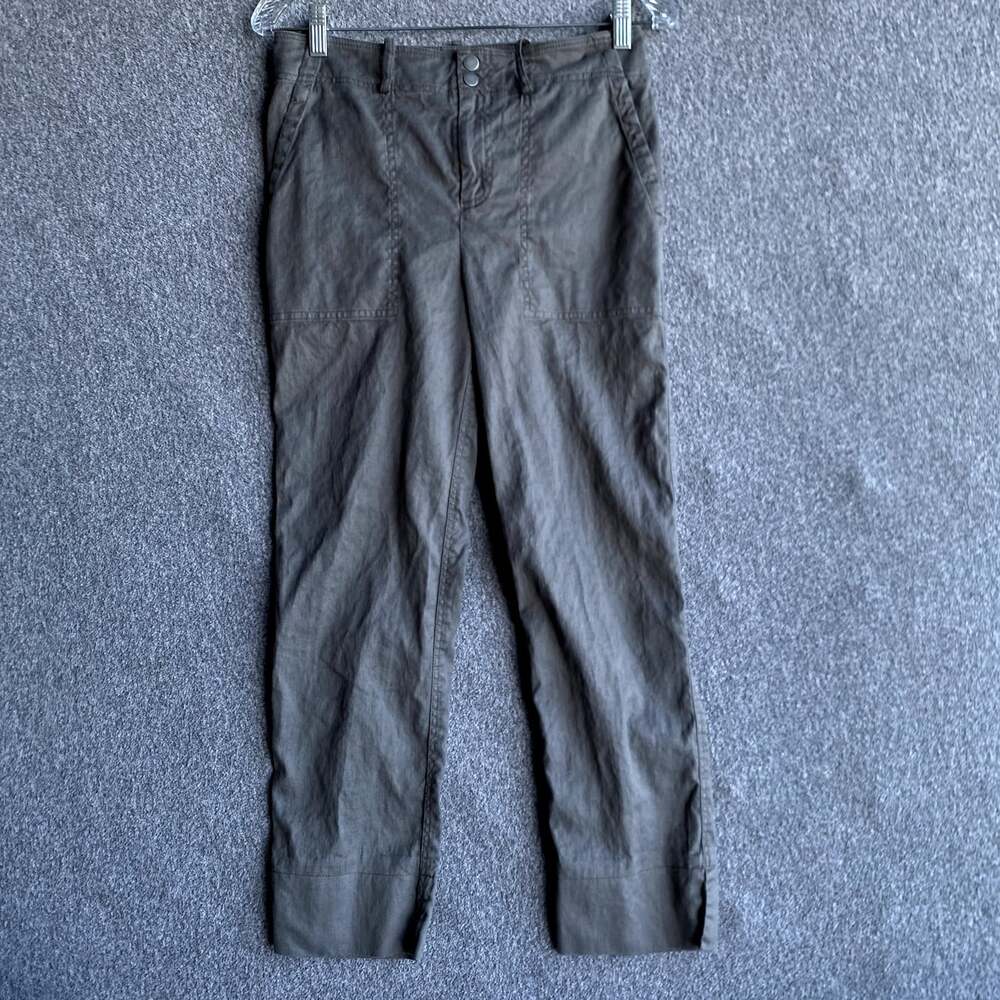 Peruvian Connection Women's Size U.S 6 Brown Linen Blend Slim Straight Leg Pants